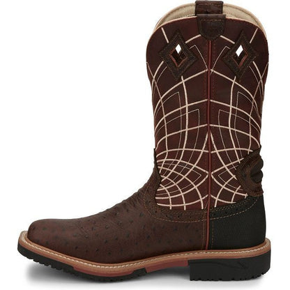 Justin Men's Derrickman 12" Waterproof Western Work Boot -Brown- SE4834 - Overlook Boots