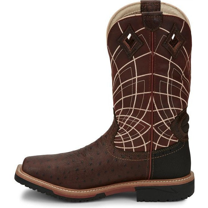 Justin Men's Derrickman 12" Composite Toe Western Work Boot -Brown- SE4835 - Overlook Boots