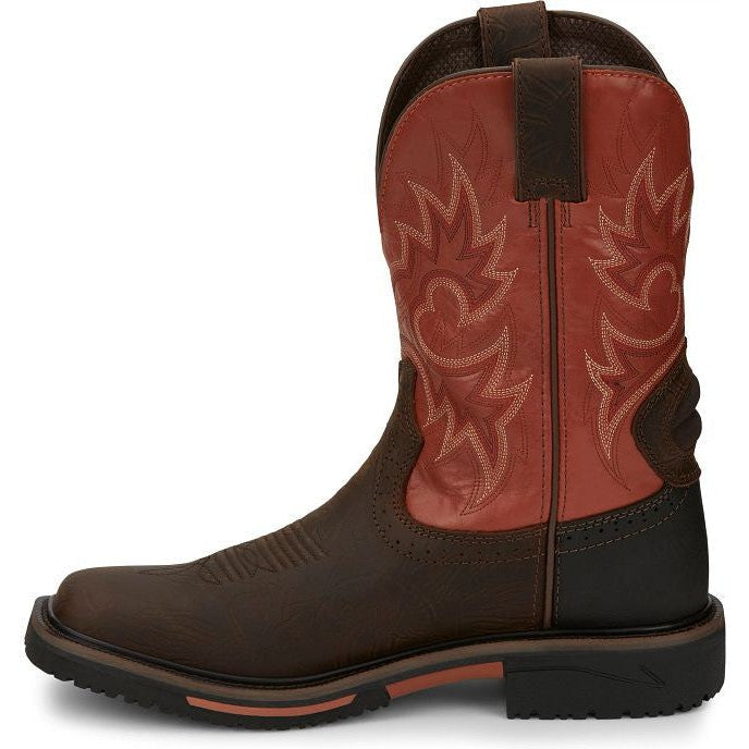 Justin Men's Joist 11" Waterproof Western Work Boot -Brown- SE4944  - Overlook Boots