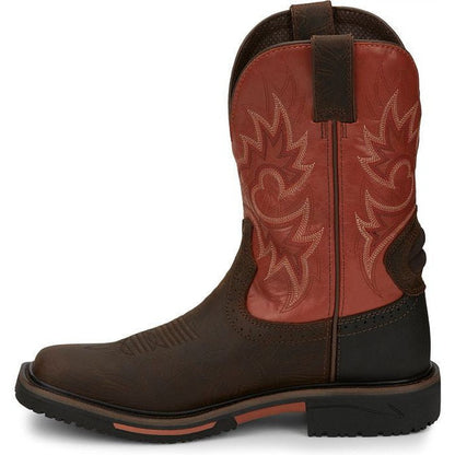 Justin Men's Joist 11" Waterproof Western Work Boot -Brown- SE4944  - Overlook Boots