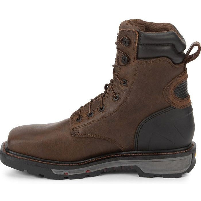 Justin Men's Pipefitter 8" Steel Toe Western Work Boot - Brown - WK200  - Overlook Boots