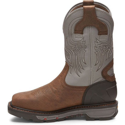 Justin Men's Tanker 11" Steel Toe Western Work Boot -Brown- WK2102  - Overlook Boots
