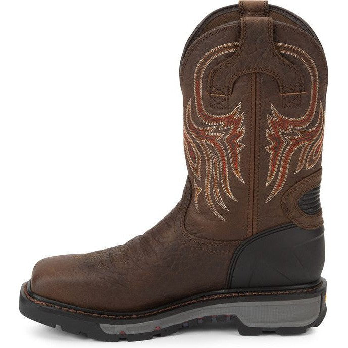 Justin Men's Driscoll 11" Steel Toe Western Work Boot -Brown- WK2111  - Overlook Boots
