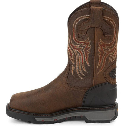 Justin Men's Driscoll 11" Steel Toe Metguard Western Work Boot -Brown- WK2112  - Overlook Boots