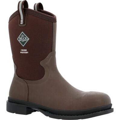 Muck Men's Chore 12" Alloy Toe Waterproof Western Work Boot - Brown - MCHWM91 5 / Medium / Brown - Overlook Boots