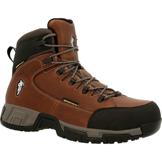Michelin Men's HydroEdge 6" Alloy Toe Waterproof Puncture Resistant Work Boot - Brown- MIC0006 8 / Medium / Brown - Overlook Boots