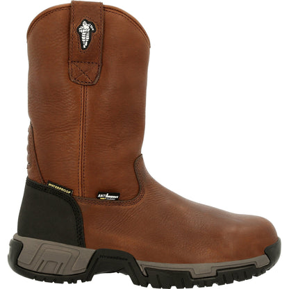 Michelin Men's HydroEdge 11" Alloy Toe Waterproof Metguard Work Boot- Black- MIC0007 - Overlook Boots