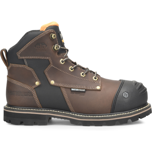 Matterhorn Men's Ibeam 6" Waterproof Composite Toe Metguard Work Boot Brown - MT2546 8 / Medium / Brown - Overlook Boots