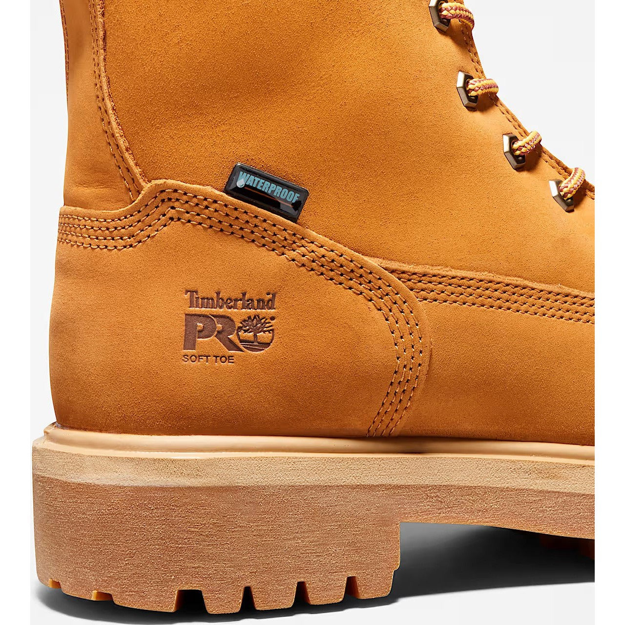 Timberland Pro Men's Direct Attach 8" Soft Toe Waterproof Work Boot- Wheat- TB126011713 - Overlook Boots