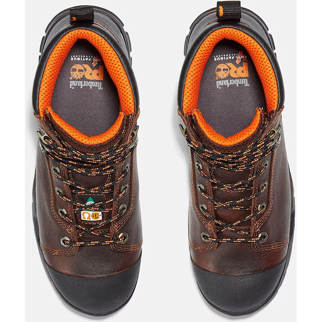 Timberland Pro Men's Endurance 6" Steel Toe Waterproof Work Boot- Brown- TB152562214 - Overlook Boots