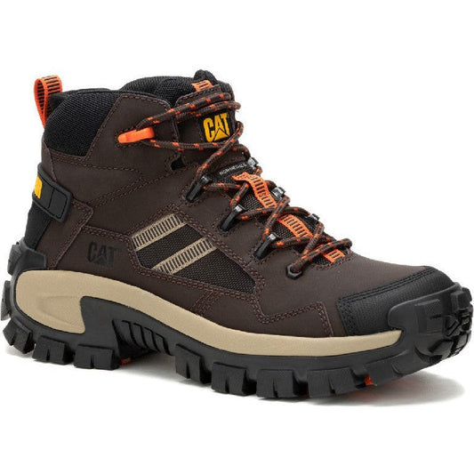 Cat Men's Invader Mid Vent Composite Toe Slip Resistant Work Boot -Coffee- P91663 7 / Medium / Brown - Overlook Boots