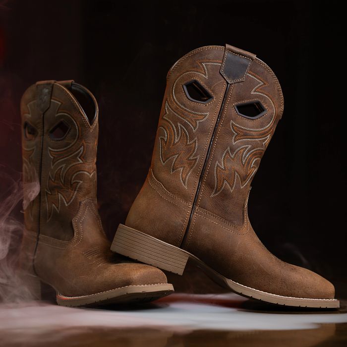 Phantom Rider Men's Scholz 11" Square Toe Western Work Boot - Brown - PH5026 - Overlook Boots