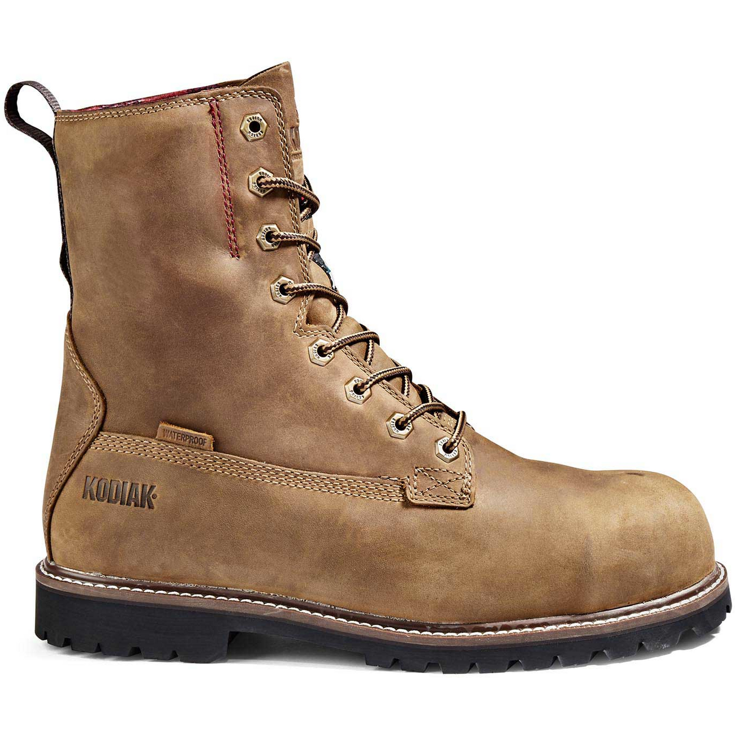 Kodiak Men's Mckinney 8" Composite Toe Waterproof Safety Work Boot -Brown- 4NLSBN - Overlook Boots