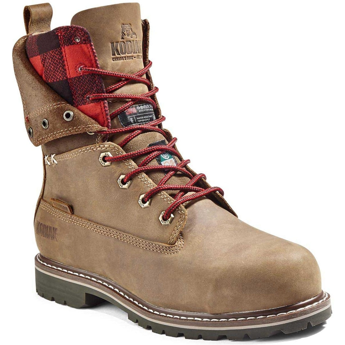 Kodiak Women's Bralorne 8" Composite Toe Waterproof 200G Work Boot -Brown- 4NM1BN - Overlook Boots