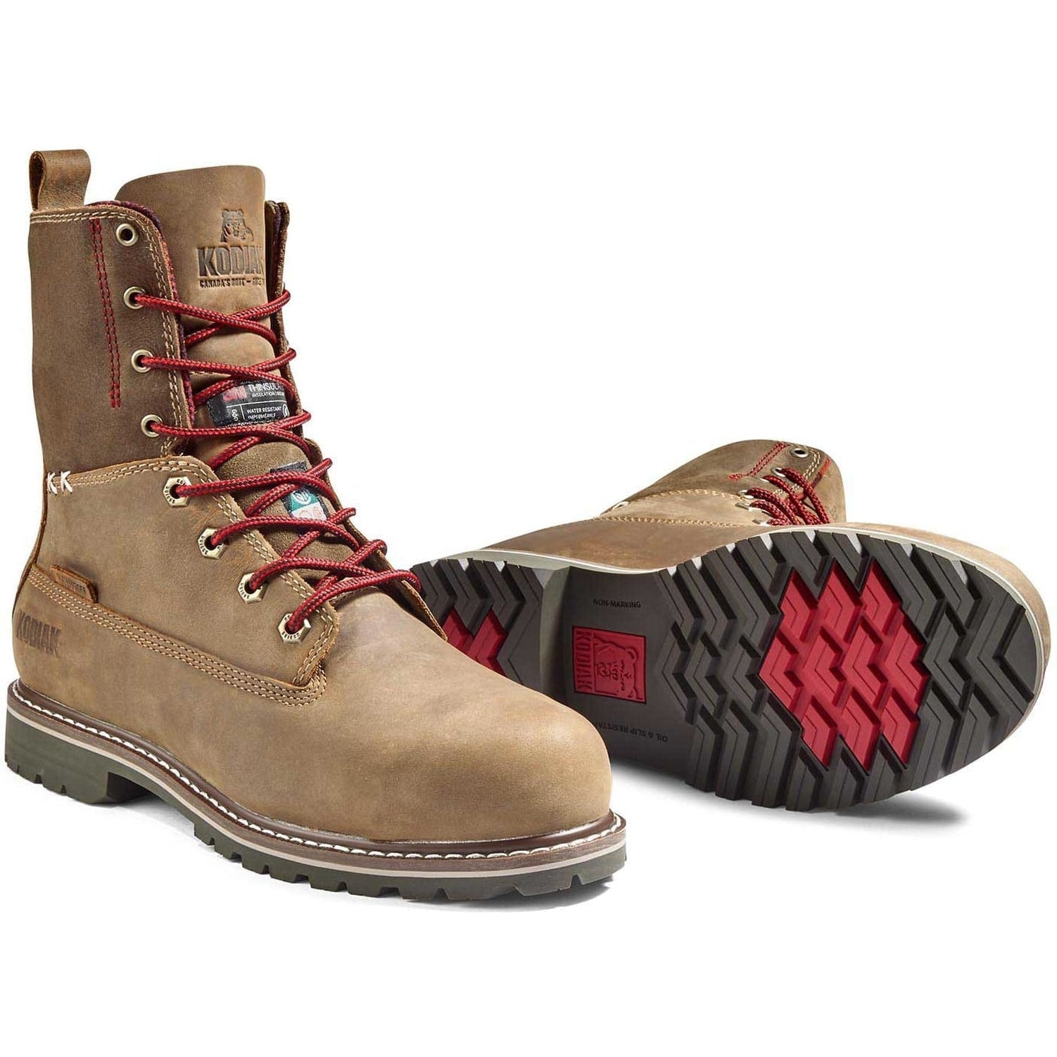 Kodiak Women's Bralorne 8" Composite Toe Waterproof 200G Work Boot -Brown- 4NM1BN - Overlook Boots