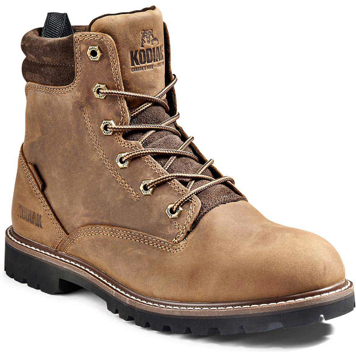 Kodiak Men's Mckinney 6" Waterproof Slip Resistant Safety Work Boot -Brown- 4TDQBN - Overlook Boots