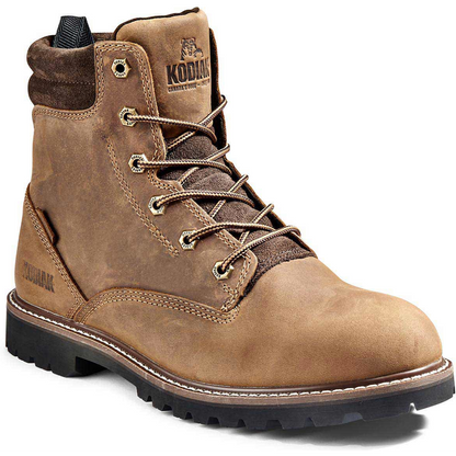 Kodiak Men's Mckinney 6" Waterproof Slip Resistant Safety Work Boot -Brown- 4TDQBN - Overlook Boots