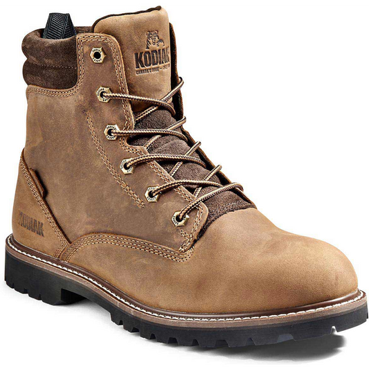 Kodiak Men's Mckinney 6" Waterproof Slip Resistant Safety Work Boot -Brown- 4TDQBN - Overlook Boots