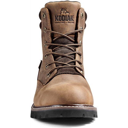 Kodiak Men's Mckinney 6" Waterproof Slip Resistant Safety Work Boot -Brown- 4TDQBN - Overlook Boots