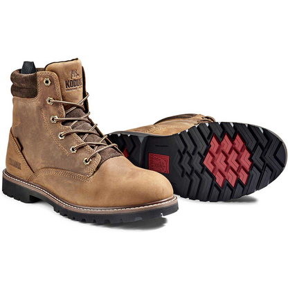 Kodiak Men's Mckinney 6" Waterproof Slip Resistant Safety Work Boot -Brown- 4TDQBN - Overlook Boots