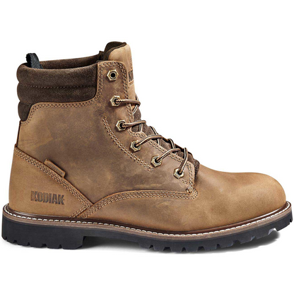 Kodiak Men's Mckinney 6" Waterproof Slip Resistant Safety Work Boot -Brown- 4TDQBN 7 / Wide / Brown - Overlook Boots