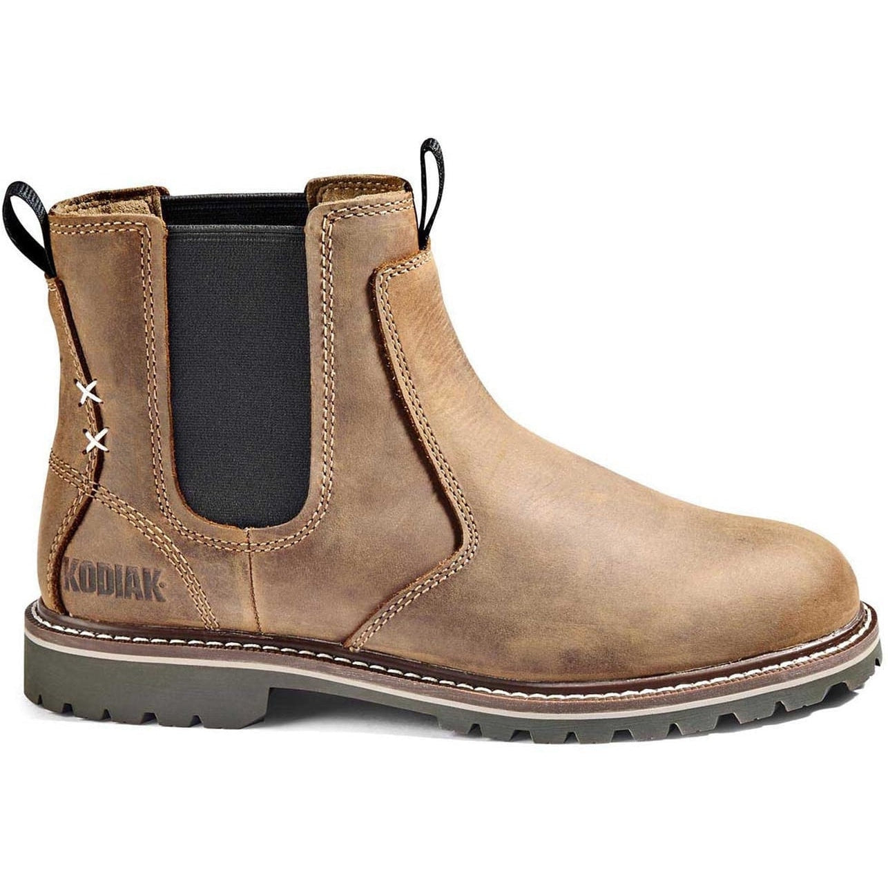 Kodiak Women's Bralorne Waterproof Slip Resistant Chelsea Work Boot -Brown- 4TEABN - Overlook Boots