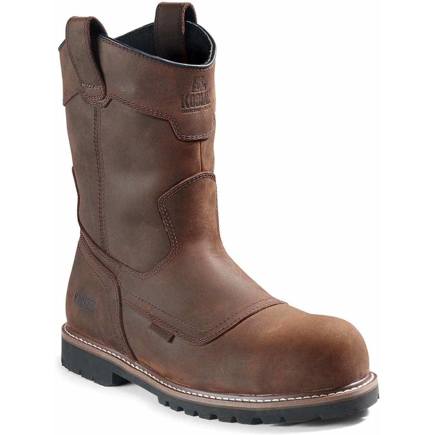 Kodiak Men's Mckinney Composite Toe Waterproof Wellington Work Boot -Brown- 4TERDB 7 / Wide / Dark Brown - Overlook Boots