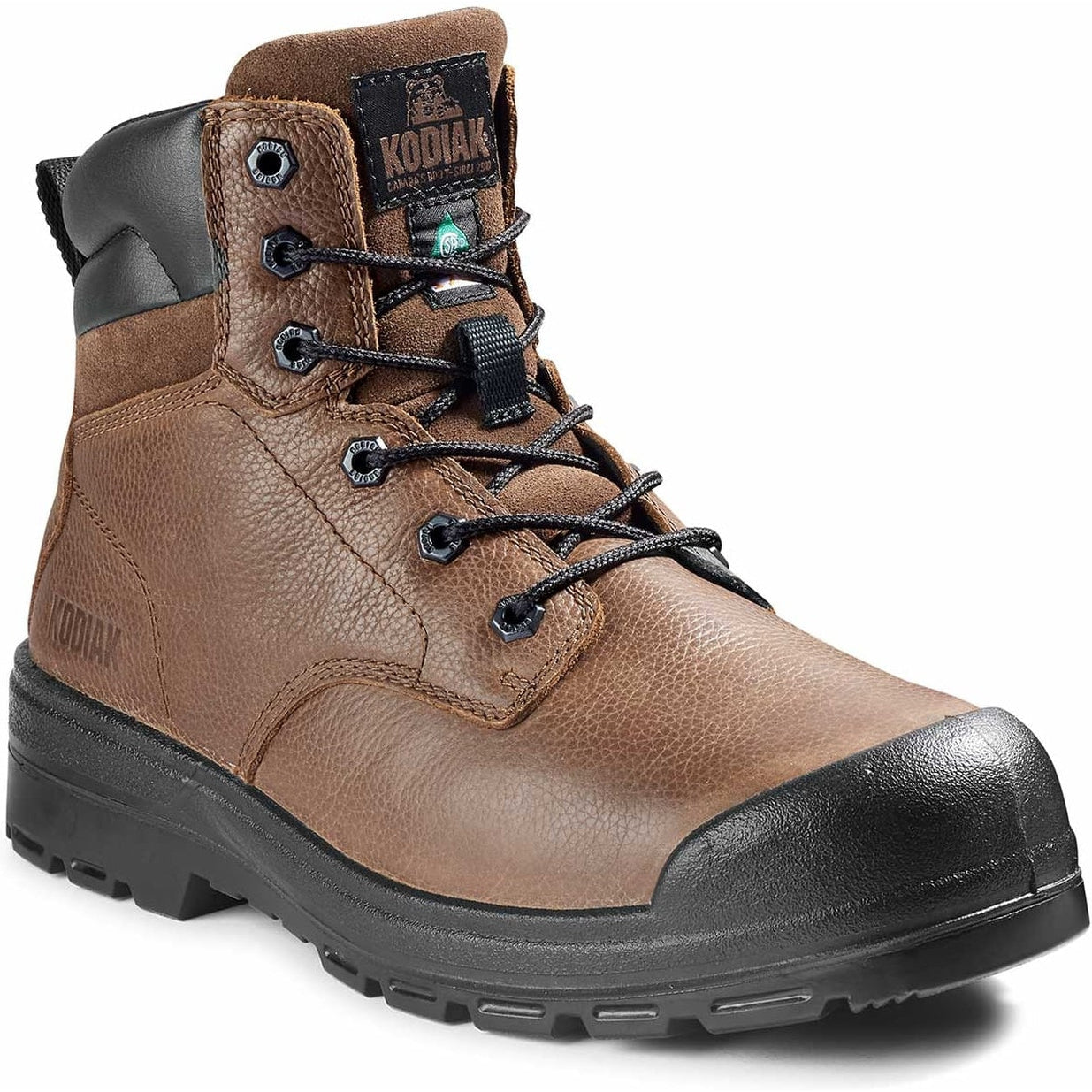 Kodiak Men's Greb 6" Steel Toe Slip Resistant Safety Work Boot -Brown- 4TH4BN 7 / Wide / Brown - Overlook Boots