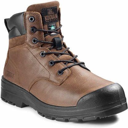 Kodiak Men's Greb 6" Steel Toe Slip Resistant Safety Work Boot -Brown- 4TH4BN 7 / Wide / Brown - Overlook Boots