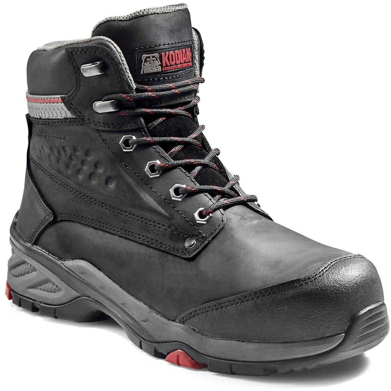 Kodiak Men's Crusade 6" Composite Toe Waterproof Hiker Safety Work Boot -Black- K4NKBK 7 / Wide / Black - Overlook Boots