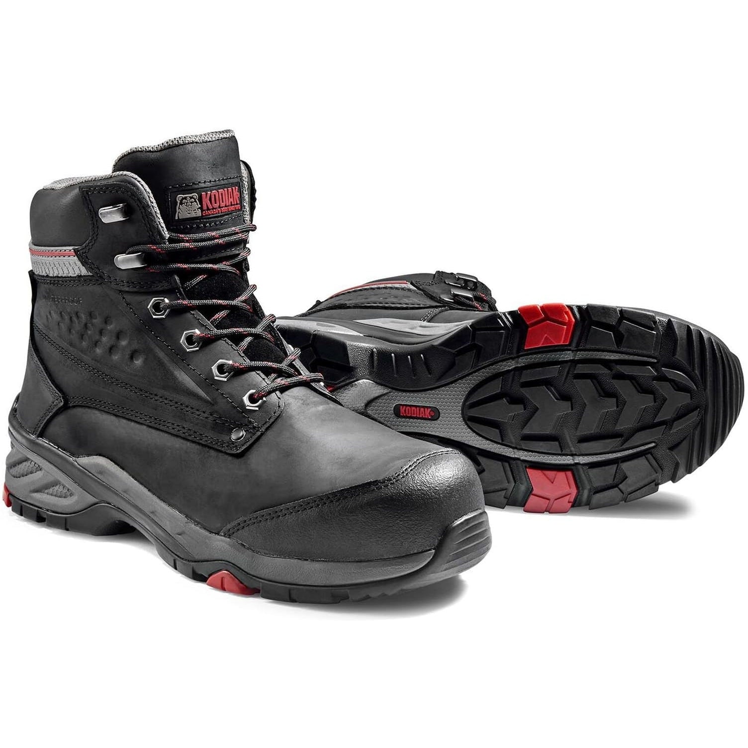 Kodiak Men's Crusade 6" Composite Toe Waterproof Hiker Safety Work Boot -Black- K4NKBK - Overlook Boots