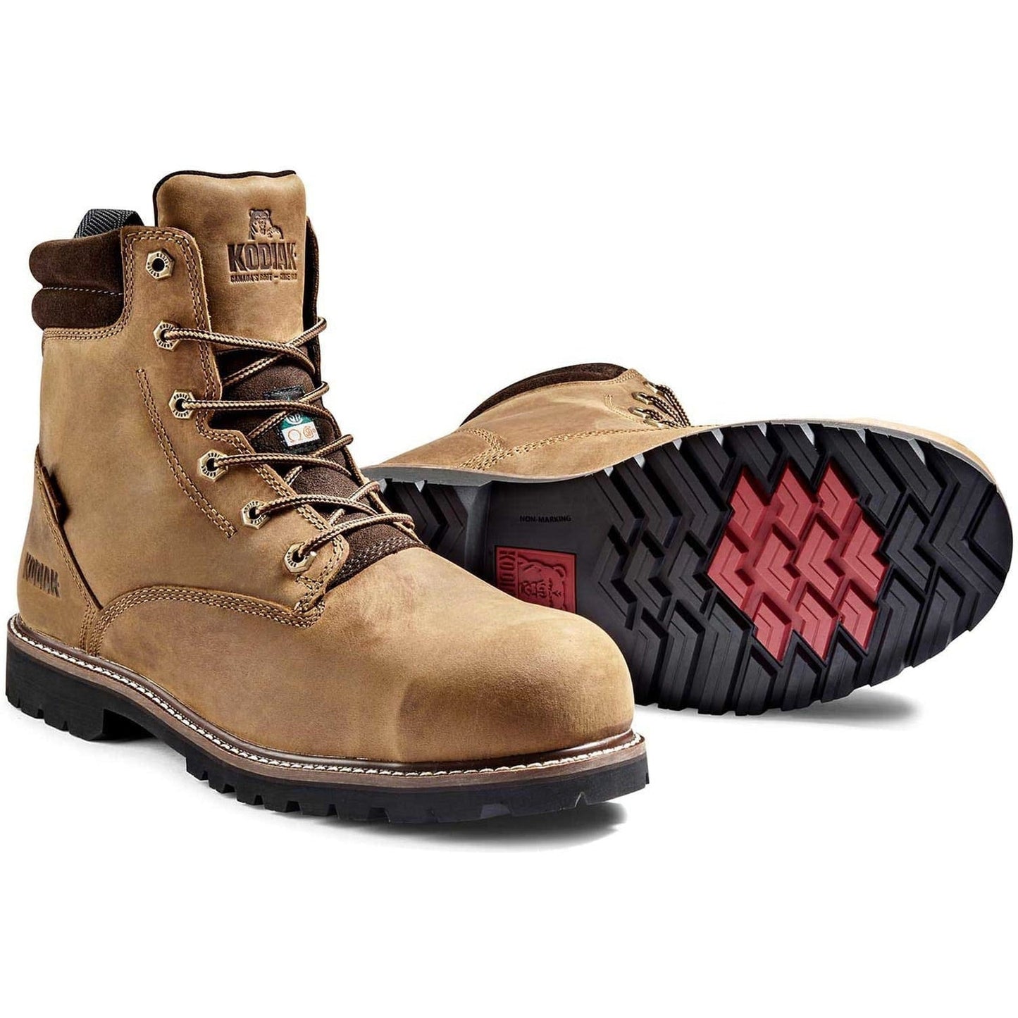 Kodiak Men's Mckinney 6" Composite Toe Waterproof Safety Work Boot -Brown- K4TFBN - Overlook Boots