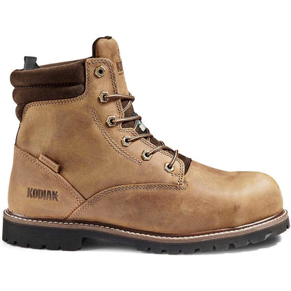 Kodiak Men's Mckinney 6" Composite Toe Waterproof Safety Work Boot -Brown- K4TFBN - Overlook Boots