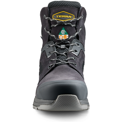 Terra Men's Cobalt 6" Composite Toe Waterproof Safety Work Boot - Black - 1279BK - Overlook Boots