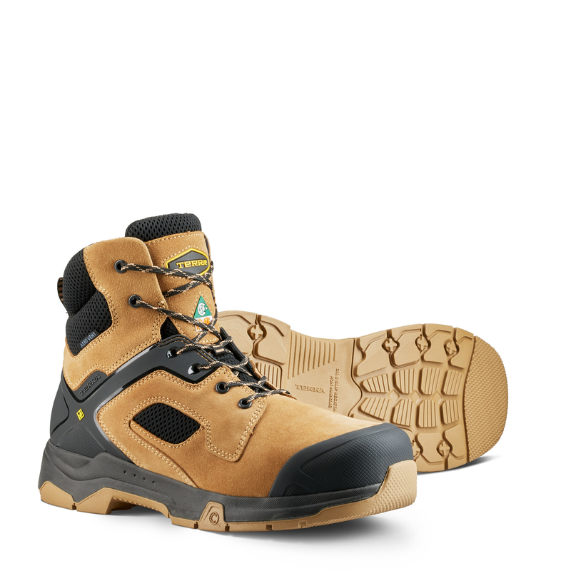 Terra Men's Cobalt 6" Composite Toe Waterproof Safety Work Boot - Tan - 1279TN - Overlook Boots