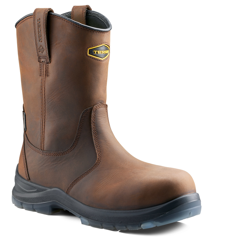 Terra Men's Murphy Composite Toe Waterproof Safety Wellington Work Boot - Brown - 1283DB 3 / Wide / Dark Brown - Overlook Boots