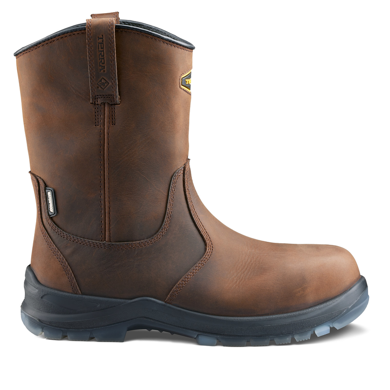 Terra Men's Murphy Composite Toe Waterproof Safety Wellington Work Boot - Brown - 1283DB - Overlook Boots