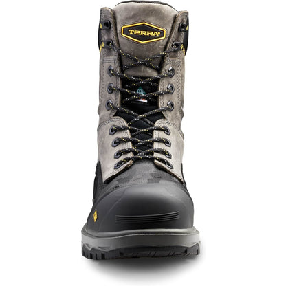 Terra Men's Gantry 8" Composite Toe Waterproof Safety Work Boot -Gray- 4NRQGY - Overlook Boots