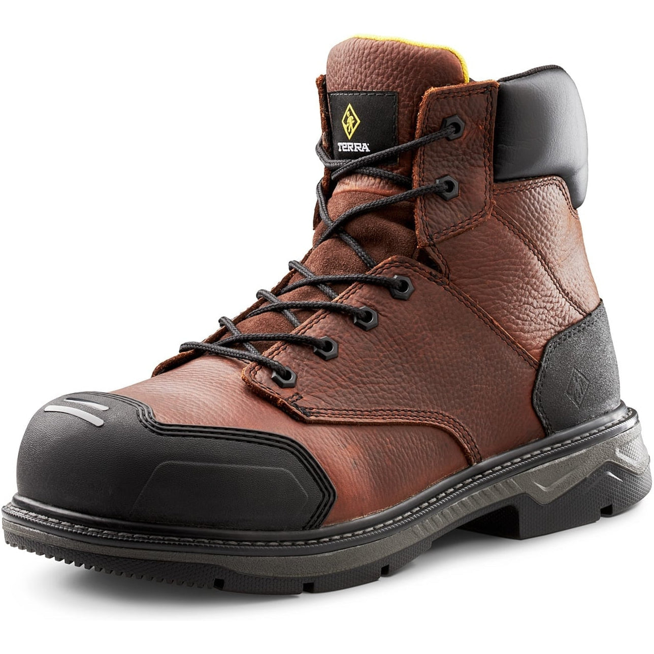Terra Men's Patton 6" Alloy Toe Waterproof Safety Work Boot -Brown- 4NS6BN - Overlook Boots