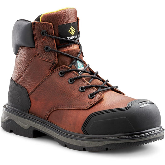 Terra Men's Patton 6" Alloy Toe Waterproof Safety Work Boot -Brown- 4NS6BN 3 / Medium / Brown - Overlook Boots