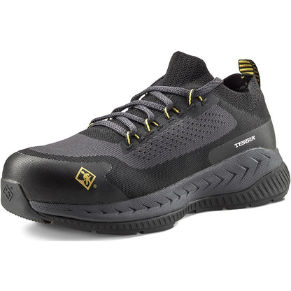 Terra Men's Eclipse Composite Toe Slip Resistant Athletic Work Shoe -Black- 4T8NBY - Overlook Boots