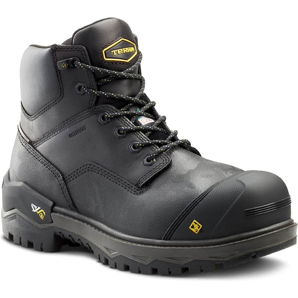Terra Men's Gantry 6" Nano Composite Toe Waterproof Work Boot -Black- 4T8VBK 7 / Wide / Black - Overlook Boots