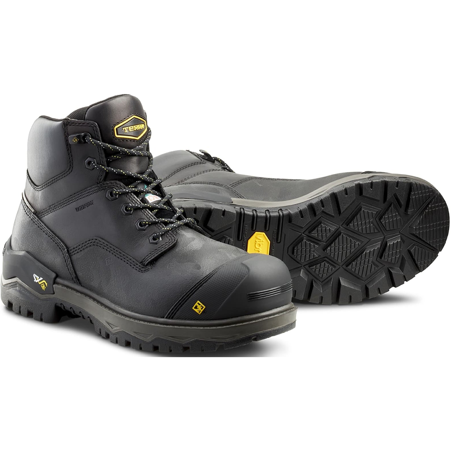 Terra Men's Gantry 6" Nano Composite Toe Waterproof Work Boot -Black- 4T8VBK - Overlook Boots