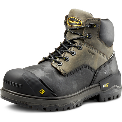 Terra Men's Gantry 6" Nano Composite Toe Waterproof Work Boot -Gray- 4T8VGY - Overlook Boots
