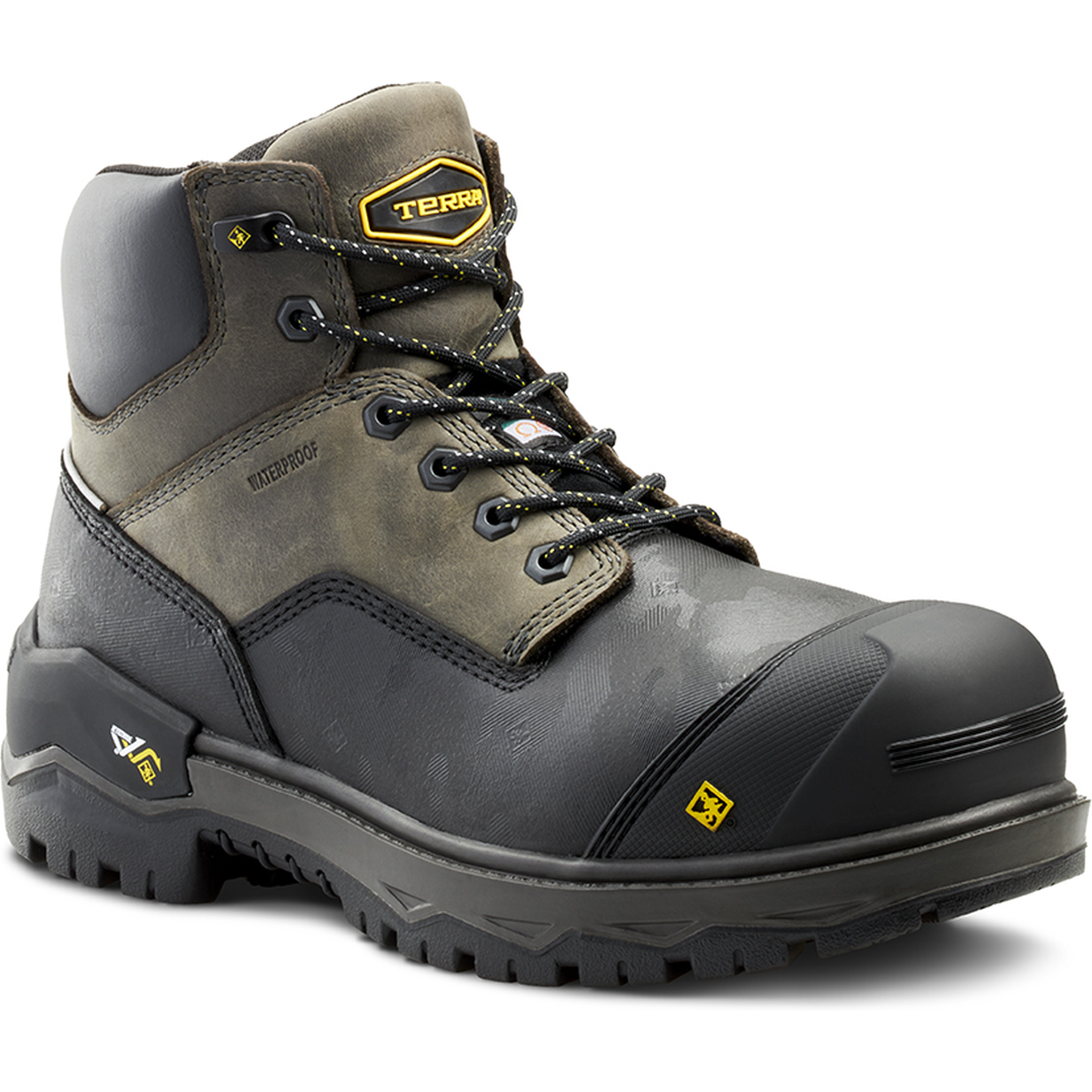Terra Men's Gantry 6" Nano Composite Toe Waterproof Work Boot -Gray- 4T8VGY 7 / Medium / Gray - Overlook Boots