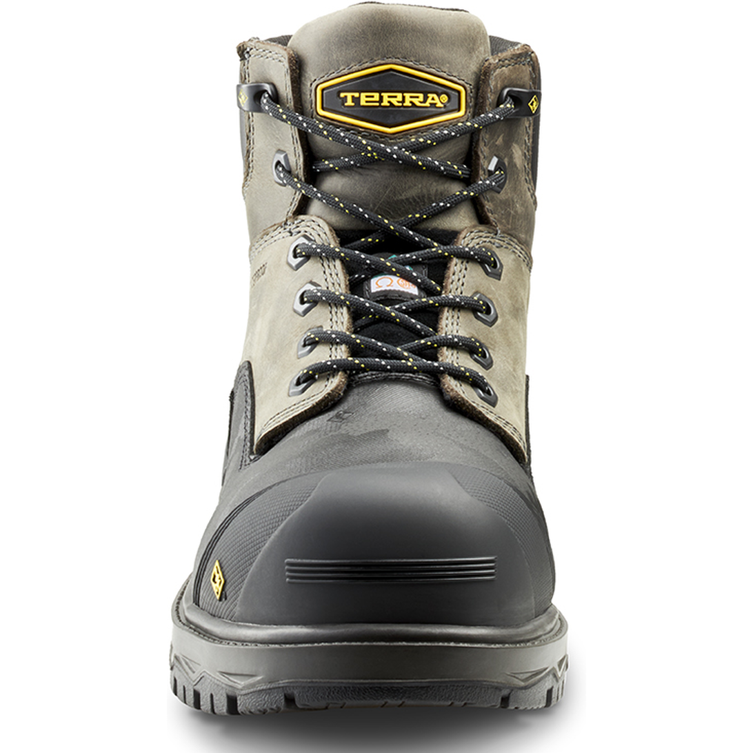Terra Men's Gantry 6" Nano Composite Toe Waterproof Work Boot -Gray- 4T8VGY - Overlook Boots