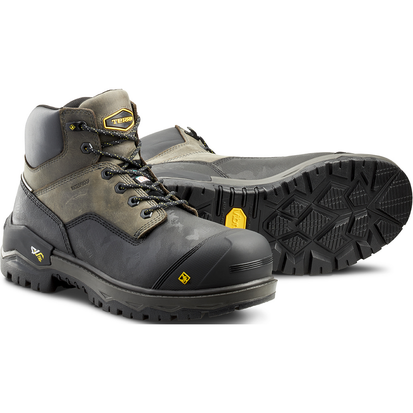 Terra Men's Gantry 6" Nano Composite Toe Waterproof Work Boot -Gray- 4T8VGY - Overlook Boots
