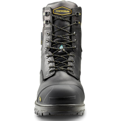 Terra Men's Gantry LXI 8" Nano Composite Toe Waterproof Work Boot -Black- 4TAXBK - Overlook Boots