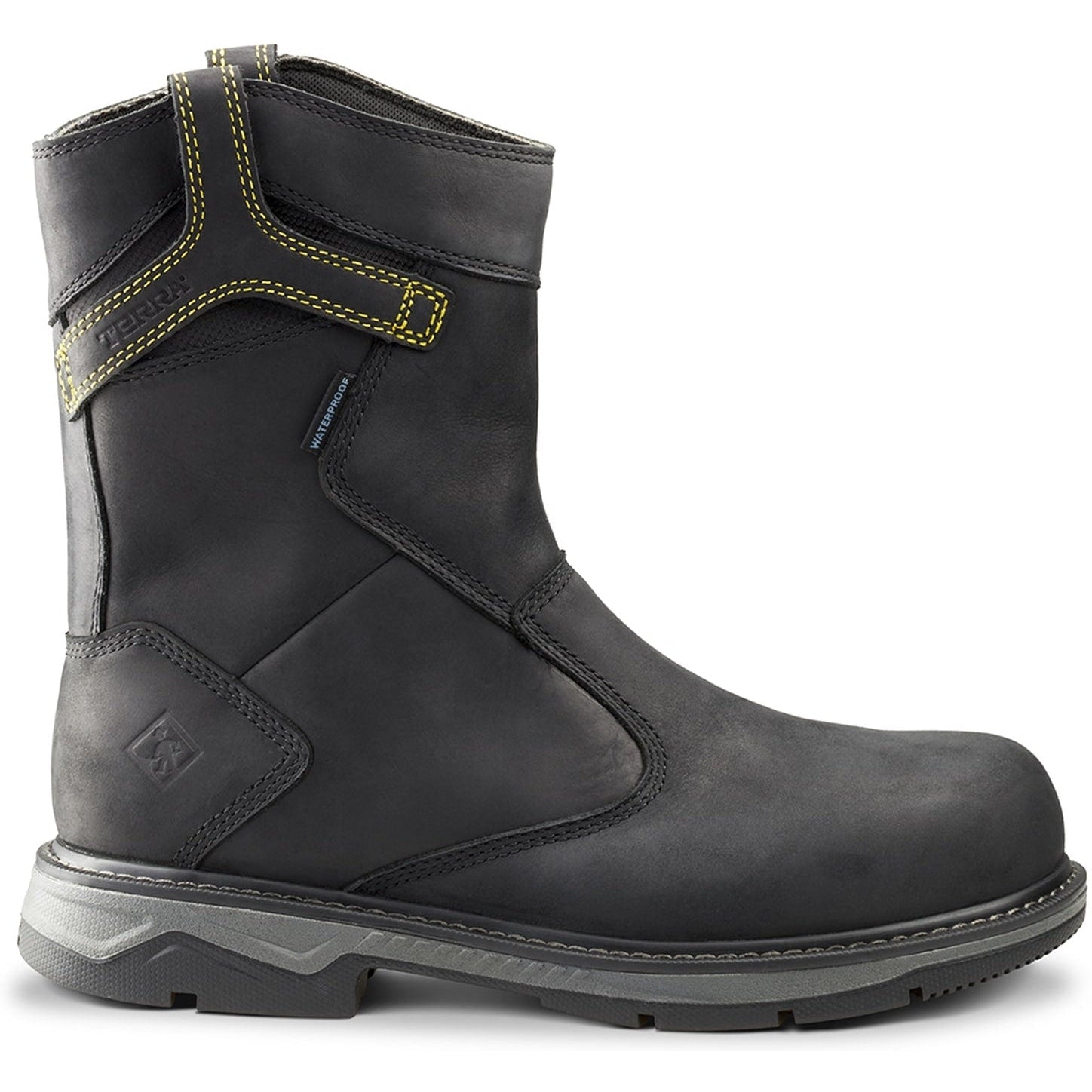 Terra Men's Patton Alloy Toe Waterproof Pull-On Safety Work Boot -Black- 4TCBBK - Overlook Boots