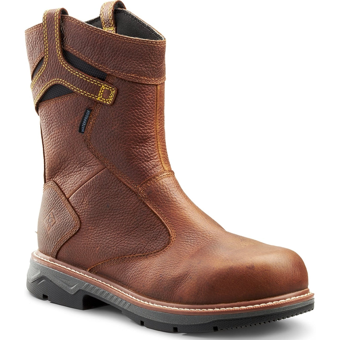 Terra Men's Patton Alloy Toe Waterproof Pull-On Safety Work Boot -Brown- 4TCBBN 7 / Wide / Brown - Overlook Boots